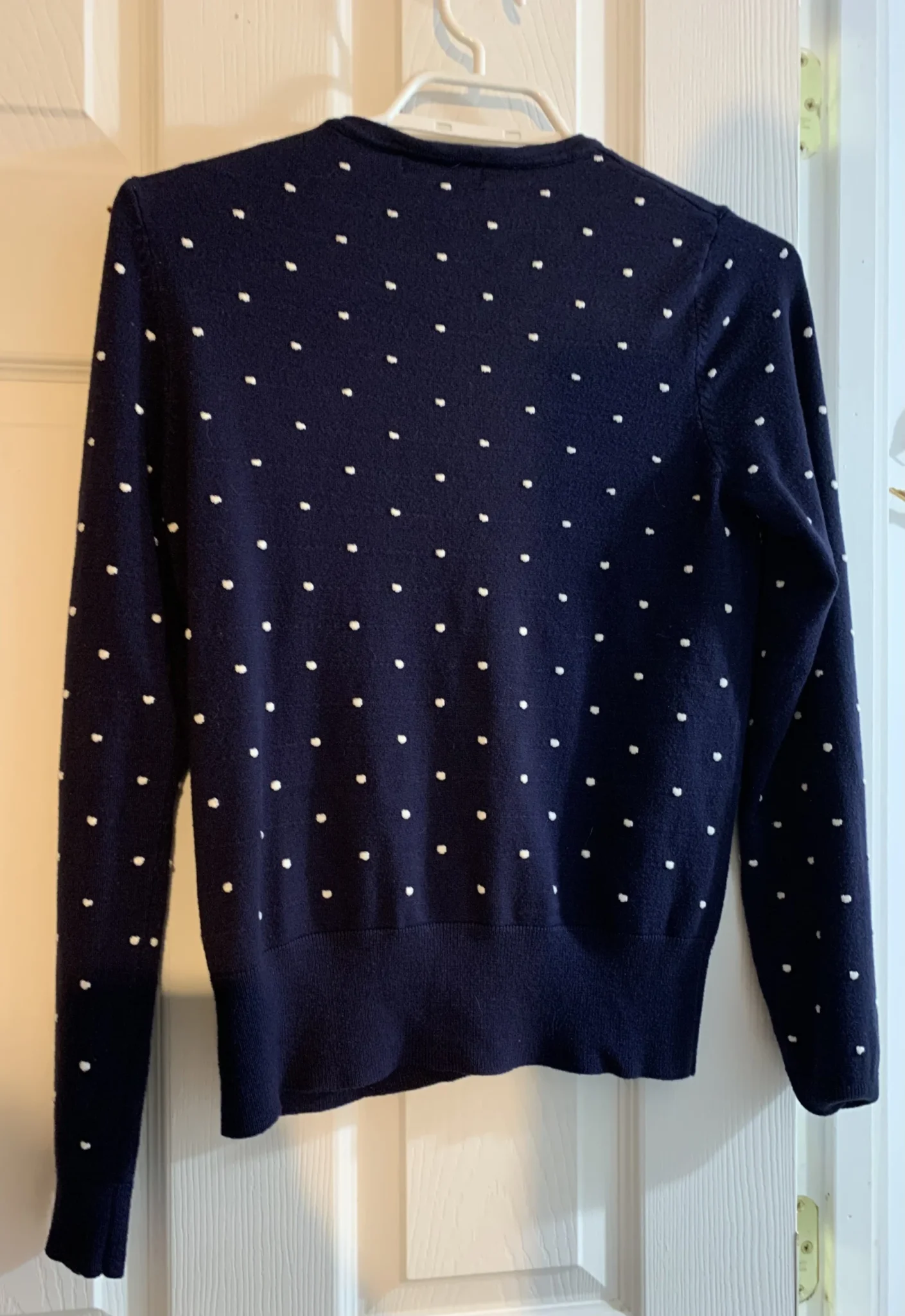 Image for Cardigan bleu marin à pois Jessica - Taille S (6-8)