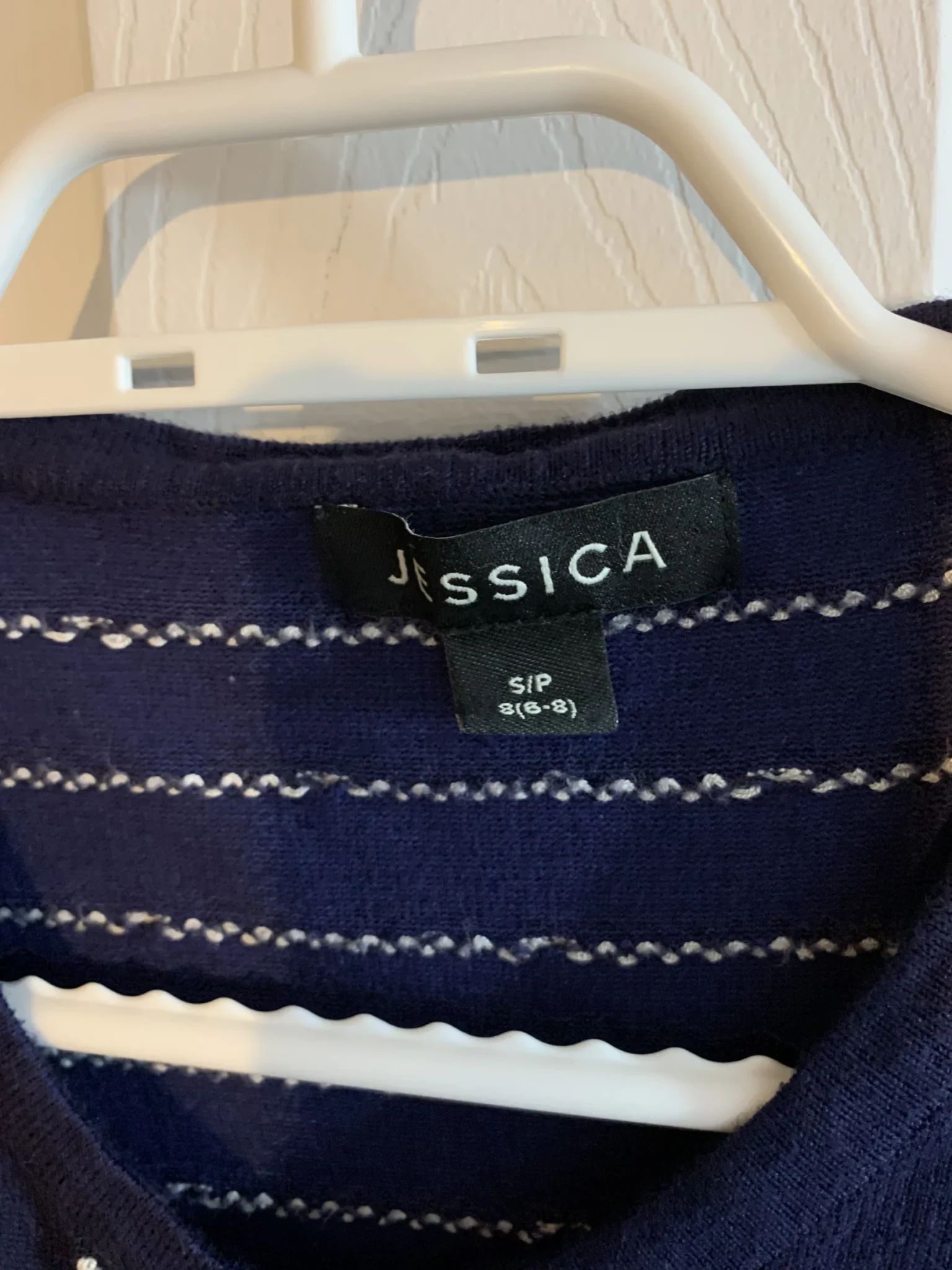Image for Cardigan bleu marin à pois Jessica - Taille S (6-8)