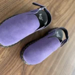 Thumbnail for Purple suede Dr Martens Zebzag mules with an adjustable strap