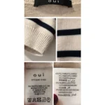 Thumbnail for OUI – Chandail polo à rayures | Beige et noir | Taille 10 US / 42 FR
