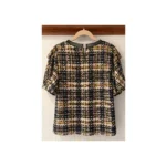 Thumbnail for ELLEN TRACY – Multicoloured textured top with flared sleeves | Size M
