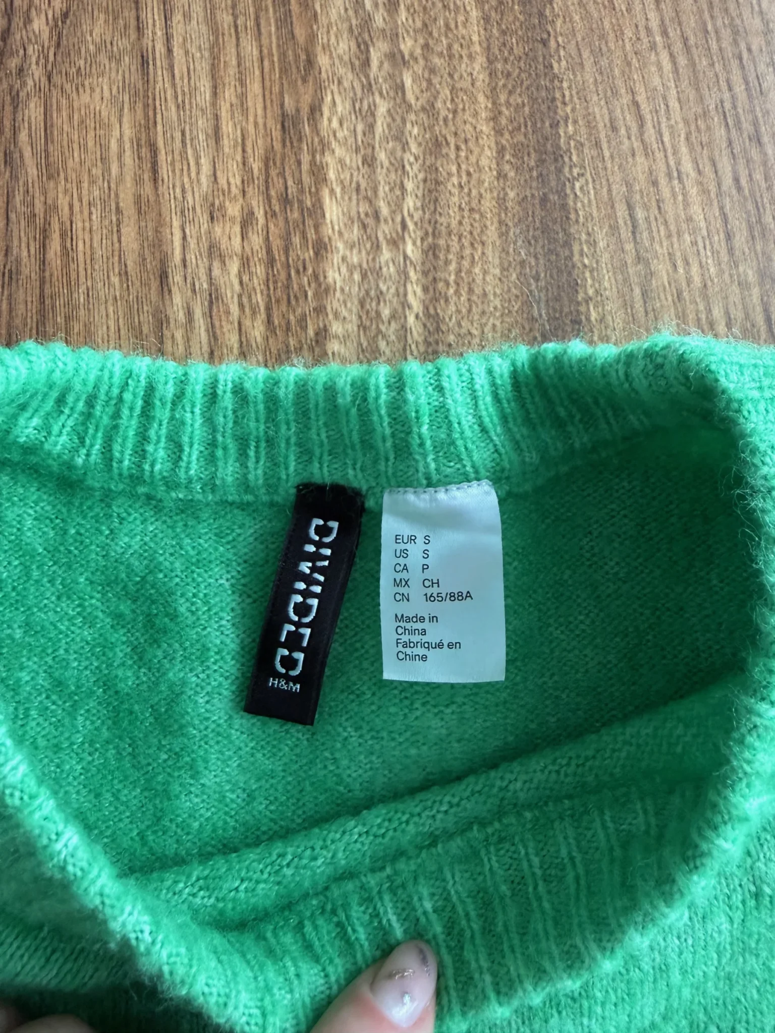 Image for H&M green fine-knit T-shirt