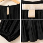 Thumbnail for MICHAEL Michael Kors – Robe noire plissée à manches bouffantes | Taille S