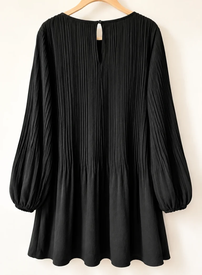 Image for MICHAEL Michael Kors – Robe noire plissée à manches bouffantes | Taille S