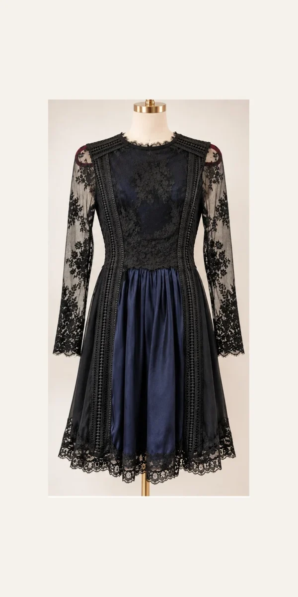 Featured image for DUY – Robe de créateur québécois en dentelle florale et satin | Pièce raffinée