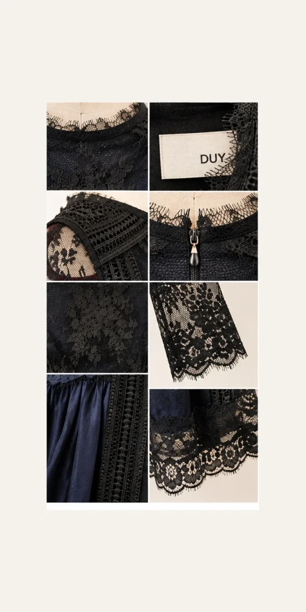 Image for DUY – Robe de créateur québécois en dentelle florale et satin | Pièce raffinée