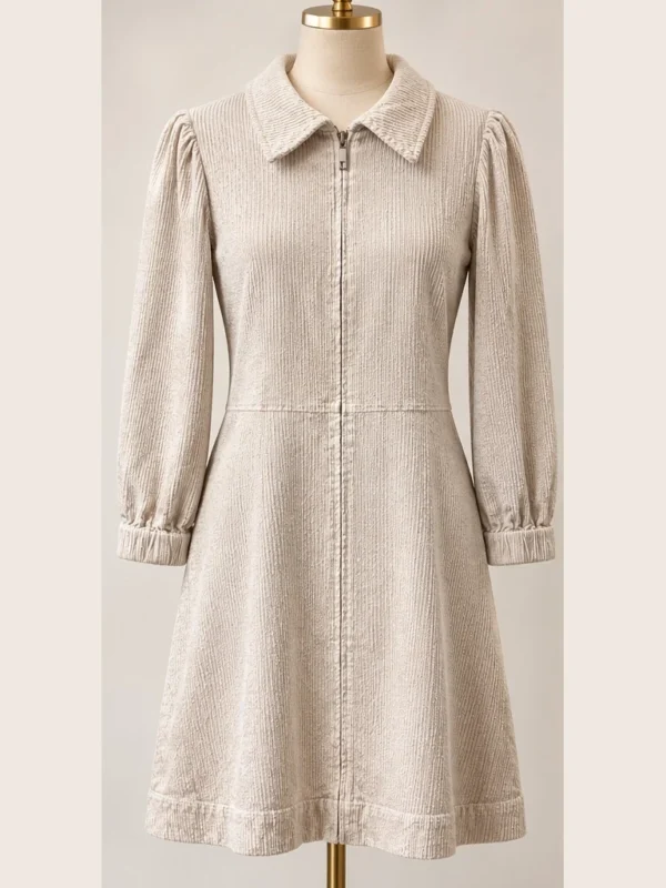 Featured image for 'Part Two' dress in cream corduroy – Size 36 (S)