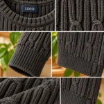 Thumbnail for Chandail IZOD en coton texturé – Gris charbon | Médium