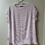 Featured thumbnail for T-shirt long oversized ligné rose et blanc