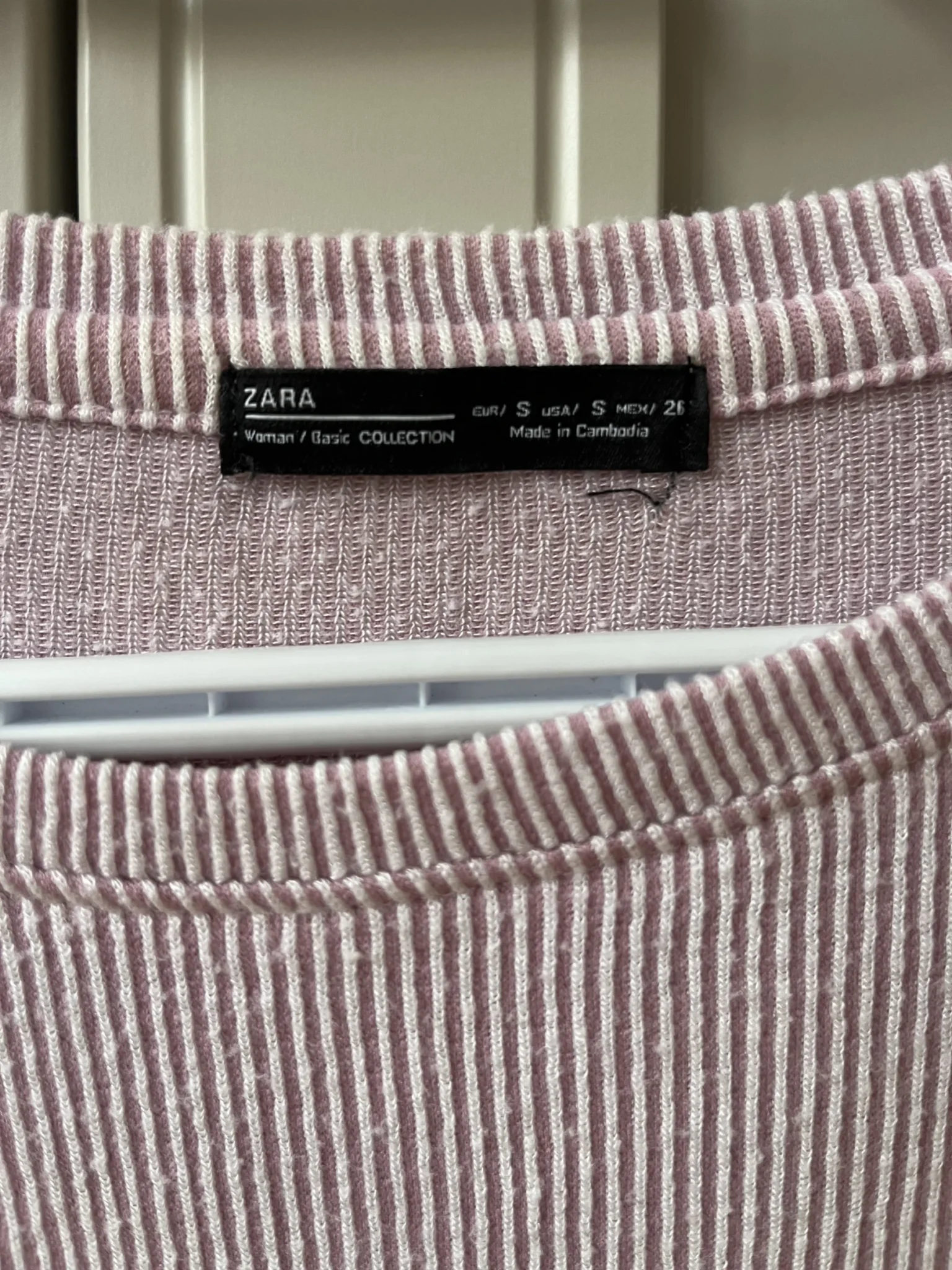 Image for T-shirt long oversized ligné rose et blanc