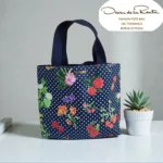 Thumbnail for Sac fourre-tout Oscar de La Renta en toile à motifs floraux et à pois