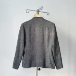 Thumbnail for Blazer en tweed semi-ajusté élégant gris et noir vintage des années 80