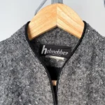 Thumbnail for Blazer en tweed semi-ajusté élégant gris et noir vintage des années 80