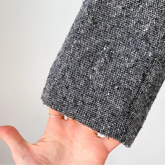 Image for Blazer en tweed semi-ajusté élégant gris et noir vintage des années 80