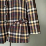 Thumbnail for Blazer structuré à carreaux jaune et mauve style Clueless vintage des années 80