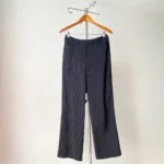 Featured thumbnail for Mid-rise cropped trousers with vintage navy blue and white tennis stripes from the 1990s, size M (Medium)