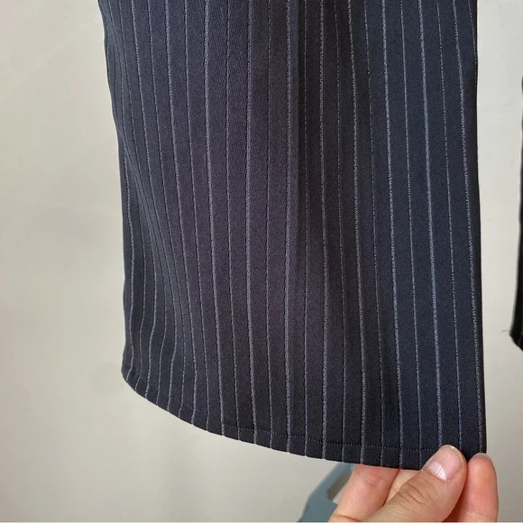 Image for Mid-rise cropped trousers with vintage navy blue and white tennis stripes from the 1990s, size M (Medium)