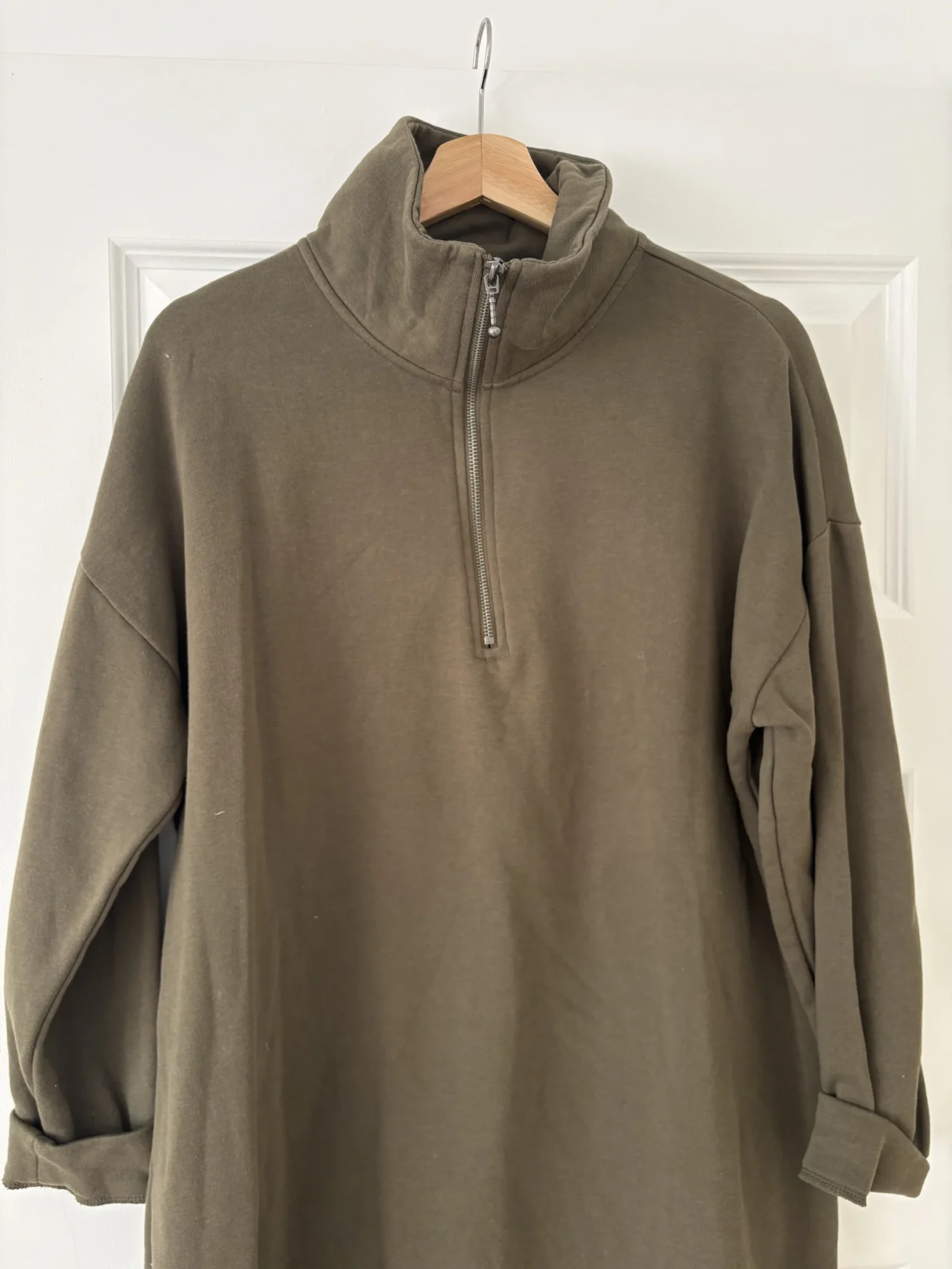 Image for George khaki fleece-lined cotton dress