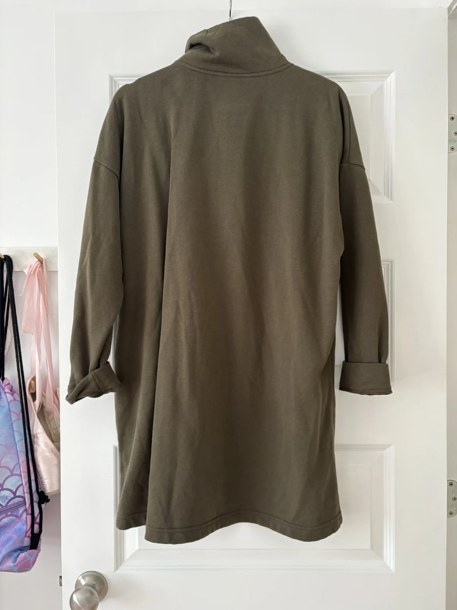 Image for George khaki fleece-lined cotton dress