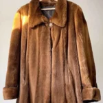Featured thumbnail for Manteau court en fourrure de castor rasé brun  vintage des années 1980 taille G/TG