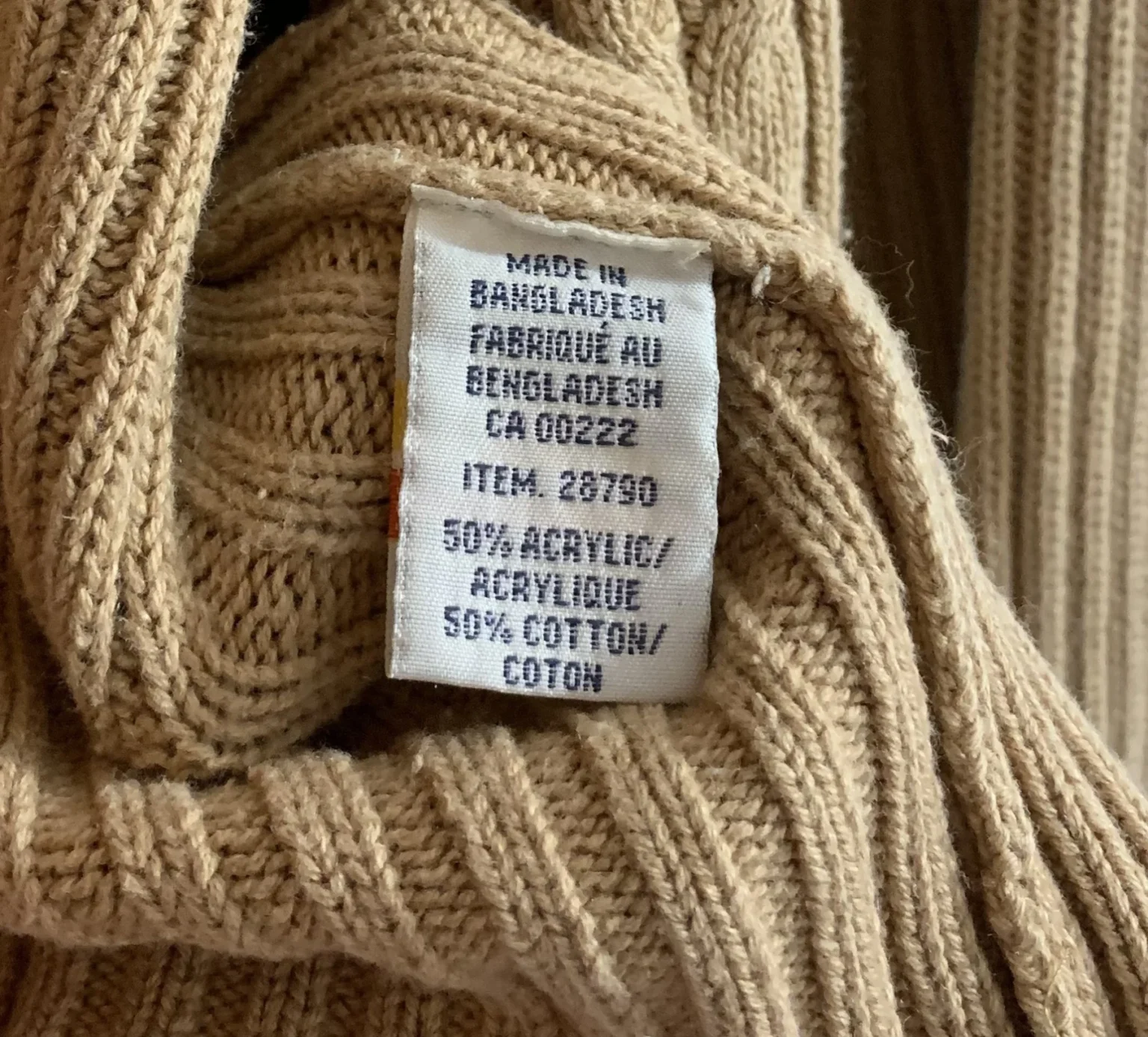 Image for Cardigan vintage beige en maille torsadée – Tradition Sears – Taille M (État Neuf)