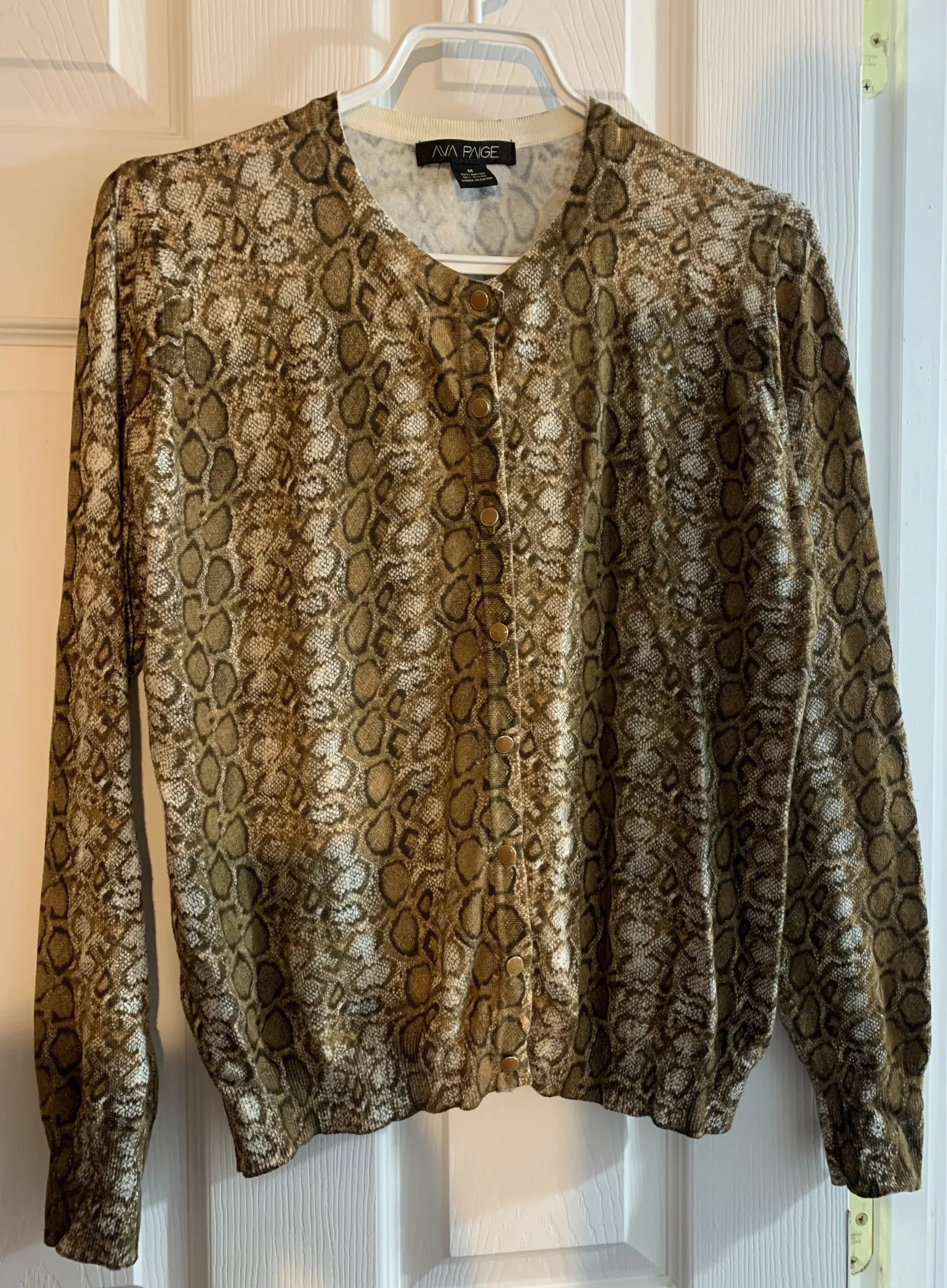 Cardigan Ava Paige imprimé serpent – Taille M (Excellent état) *Autre seconde main