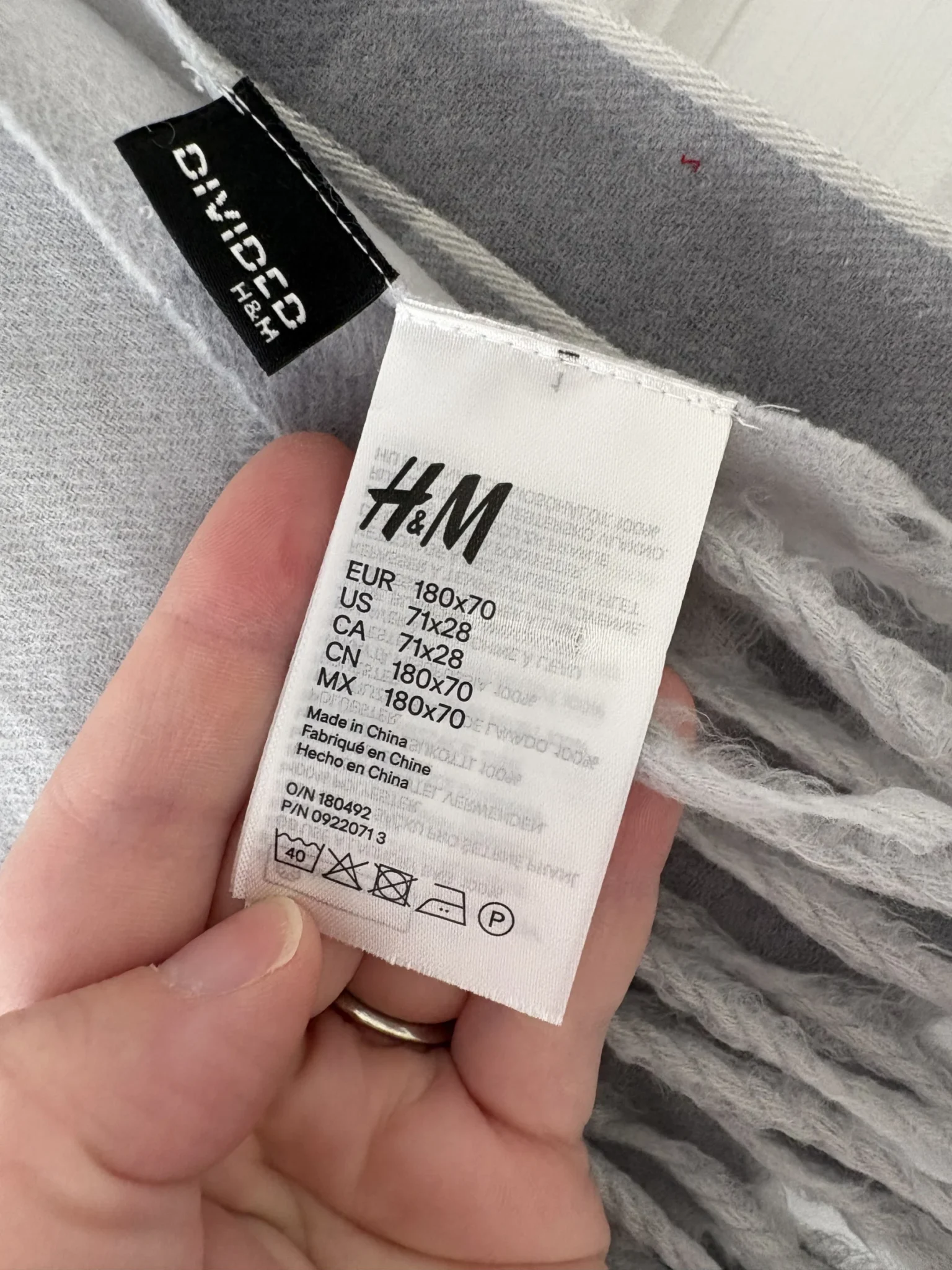 Image for Grande écharpe grise à carreaux neuve H&M