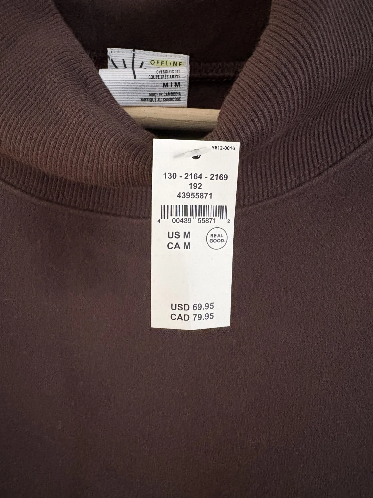 Image for Chandail brun avec col Aerie neuf