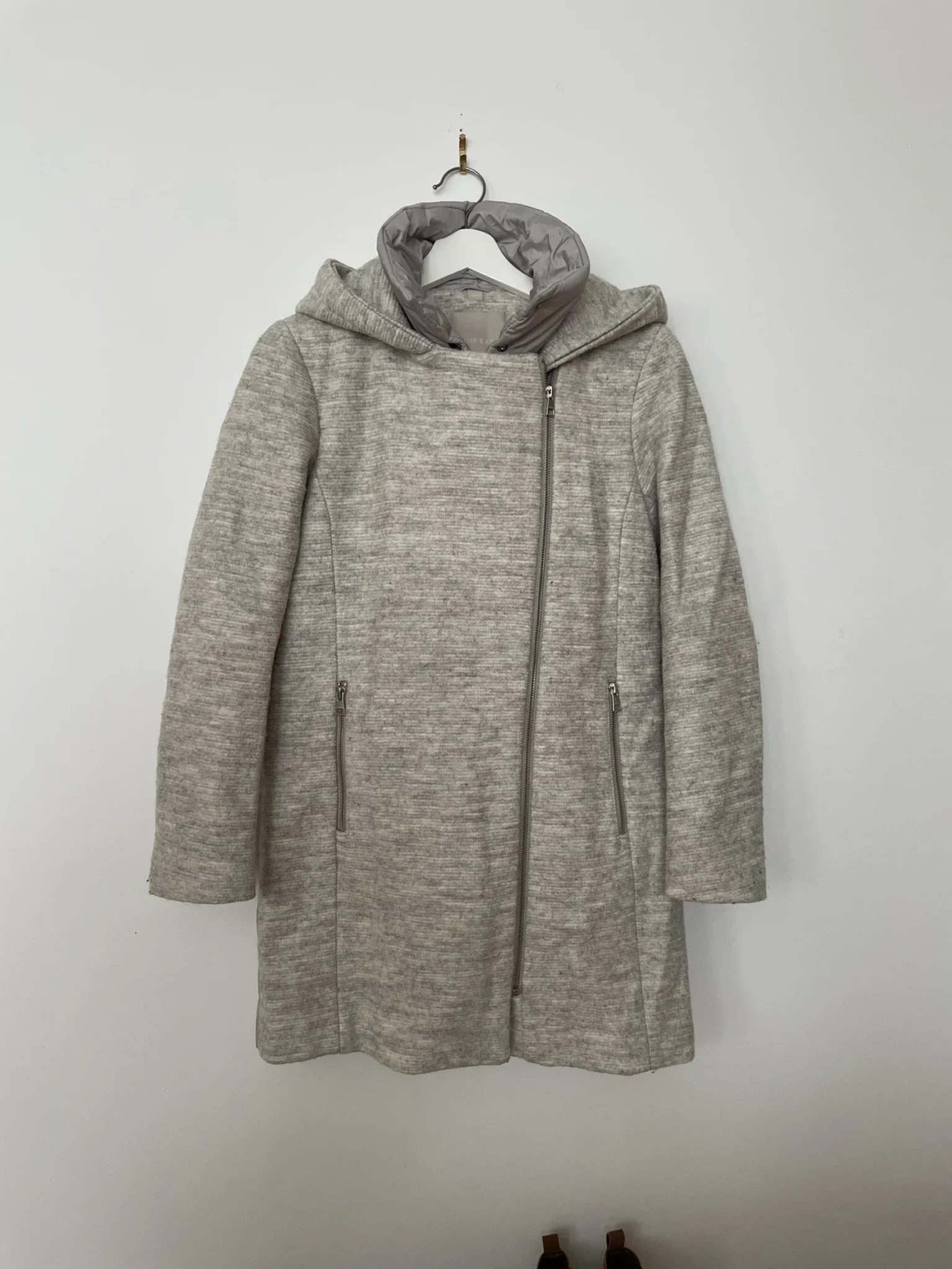 Image for Manteau Soia & Kyo gris chiné à capuchon – XS