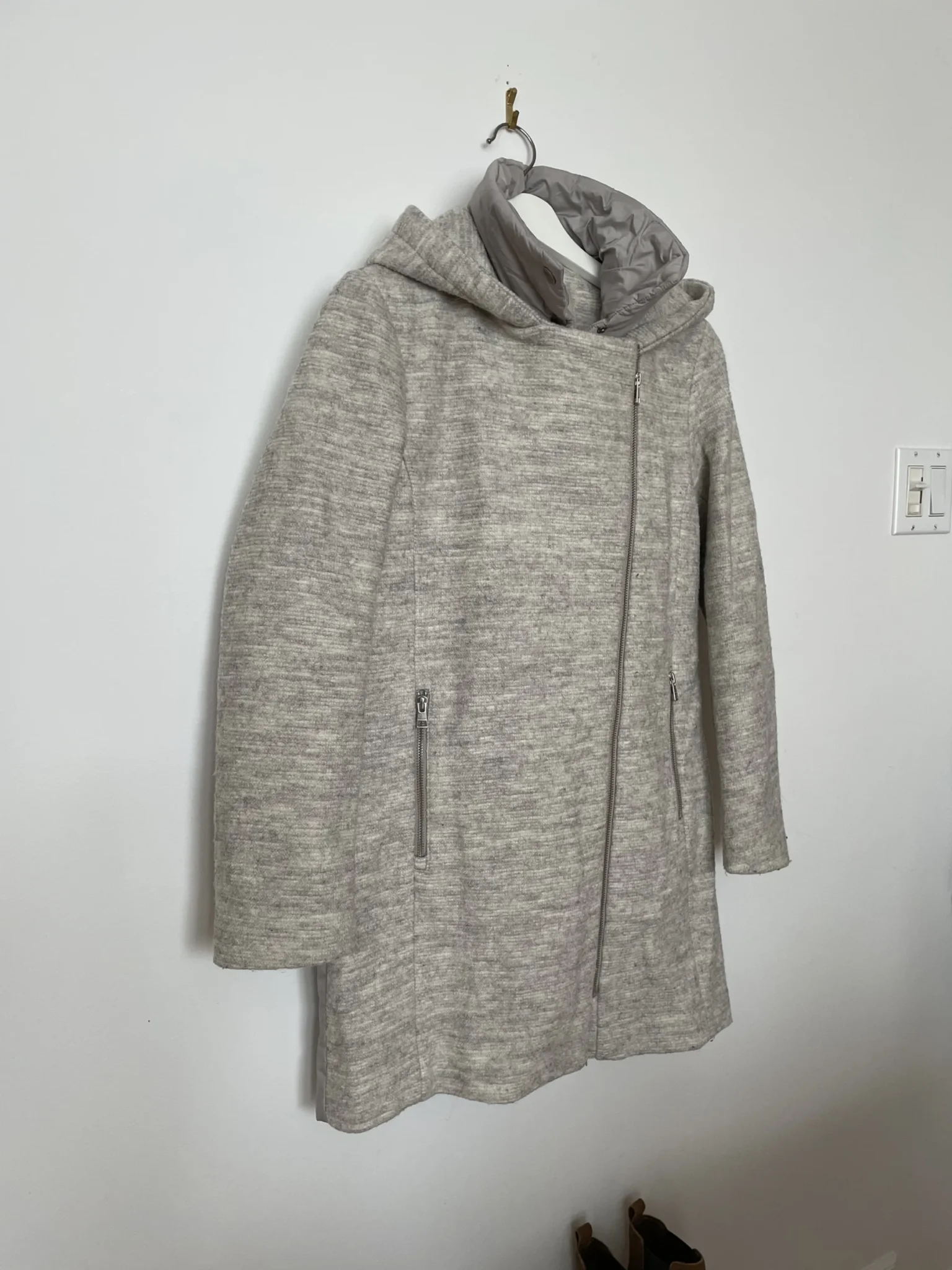 Image for Manteau Soia & Kyo gris chiné à capuchon – XS