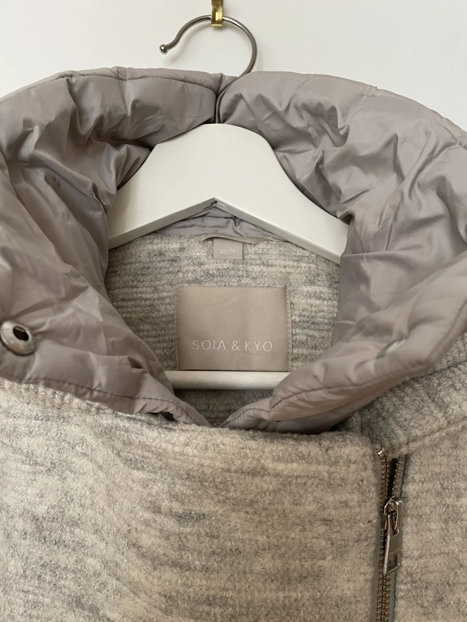 Image for Manteau Soia & Kyo gris chiné à capuchon – XS