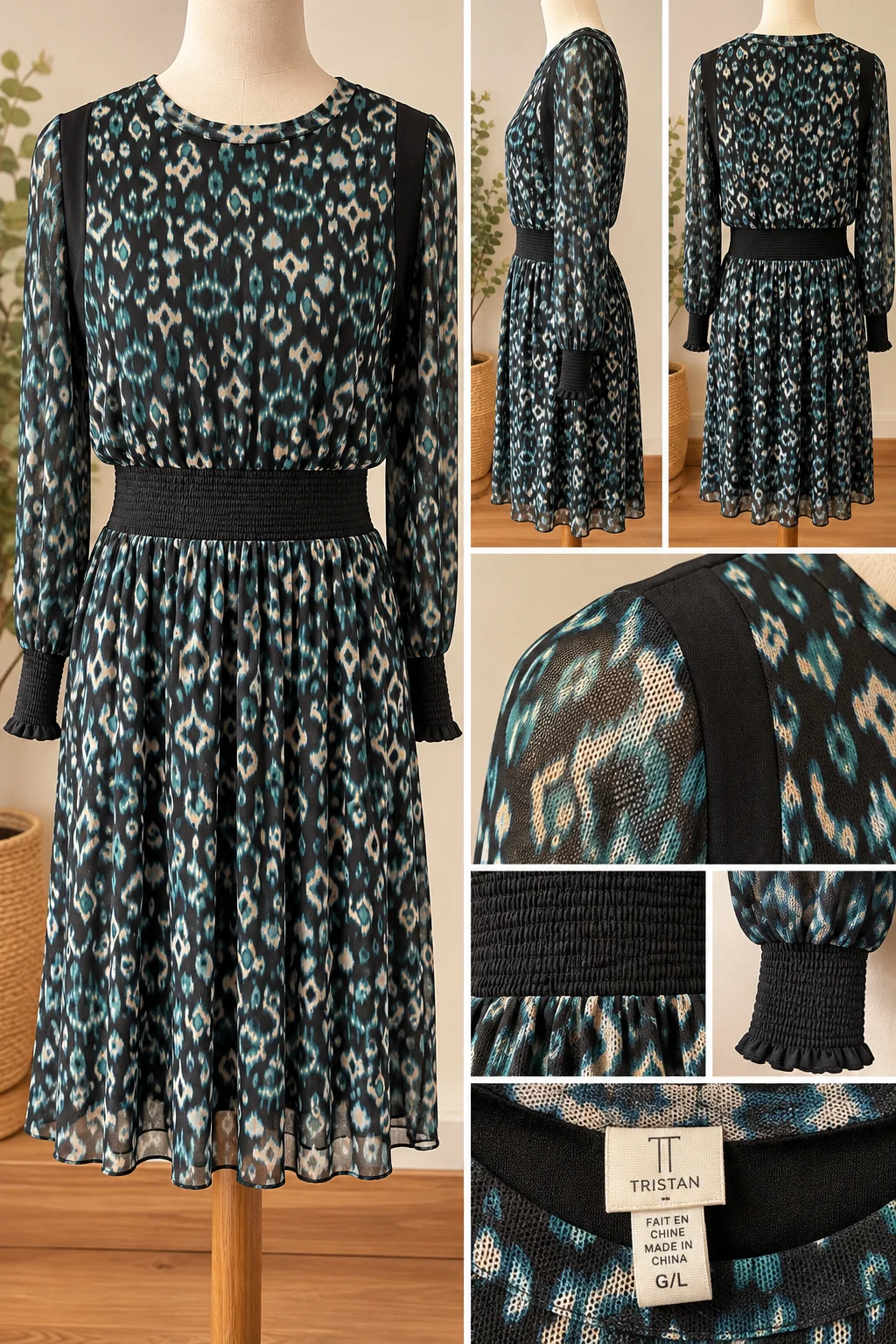 TRISTAN – Robe fluide à imprimé abstrait – Taille L Tristan seconde main
