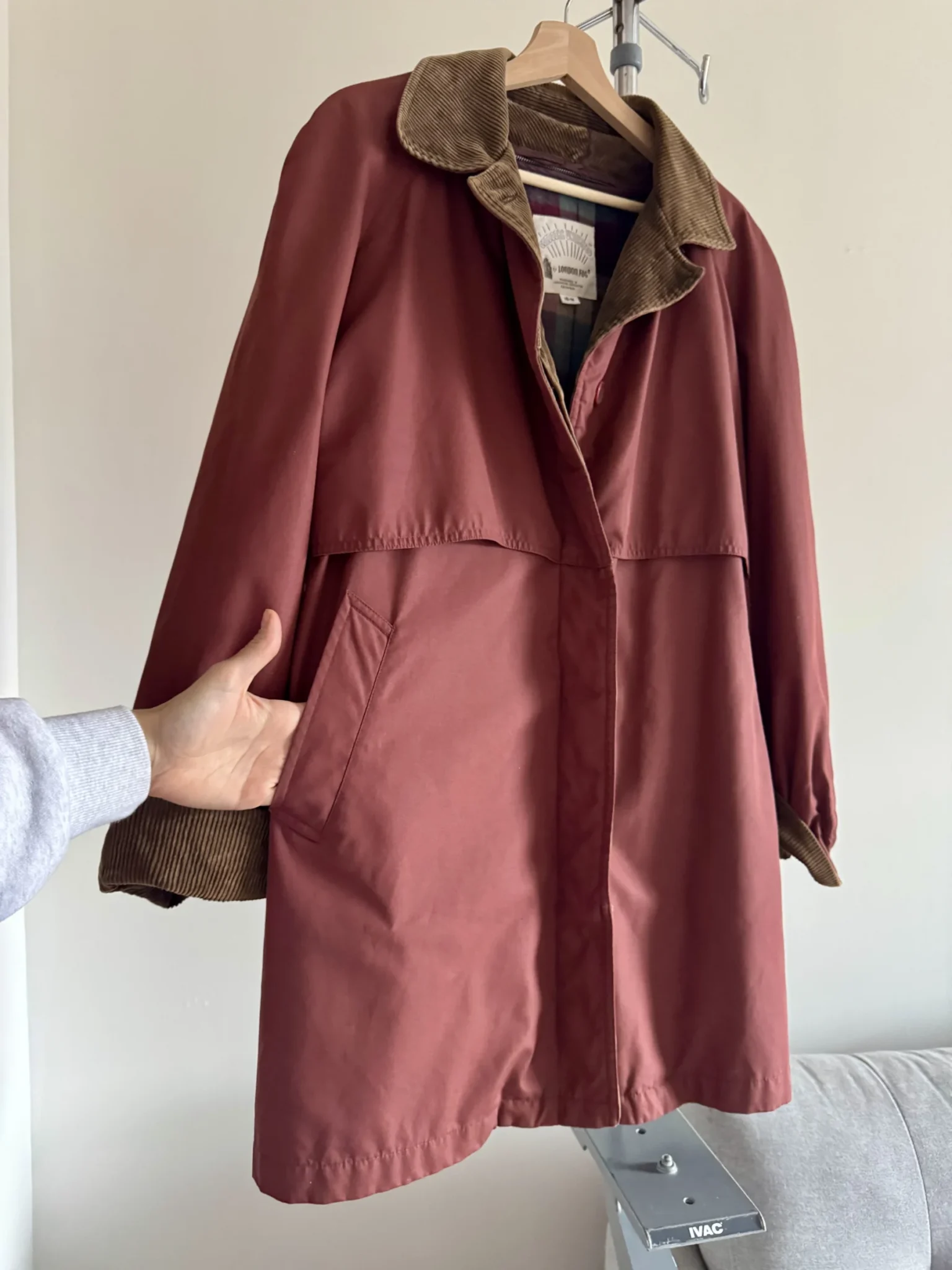 Image for Manteau style Barn Jacket/ Manteau utilitaire doublé vintage London Fog Rouge Brique
