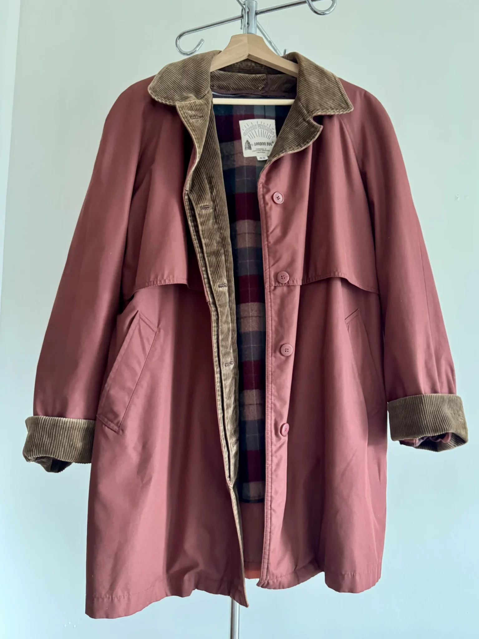 Image for Manteau style Barn Jacket/ Manteau utilitaire doublé vintage London Fog Rouge Brique