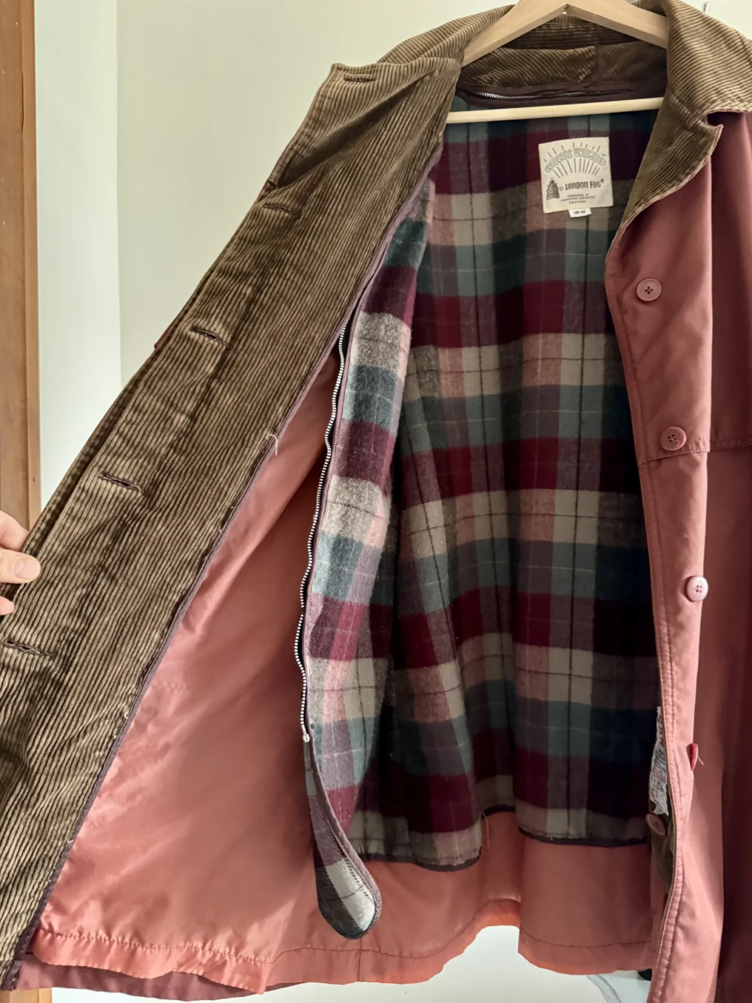 Image for Manteau style Barn Jacket/ Manteau utilitaire doublé vintage London Fog Rouge Brique