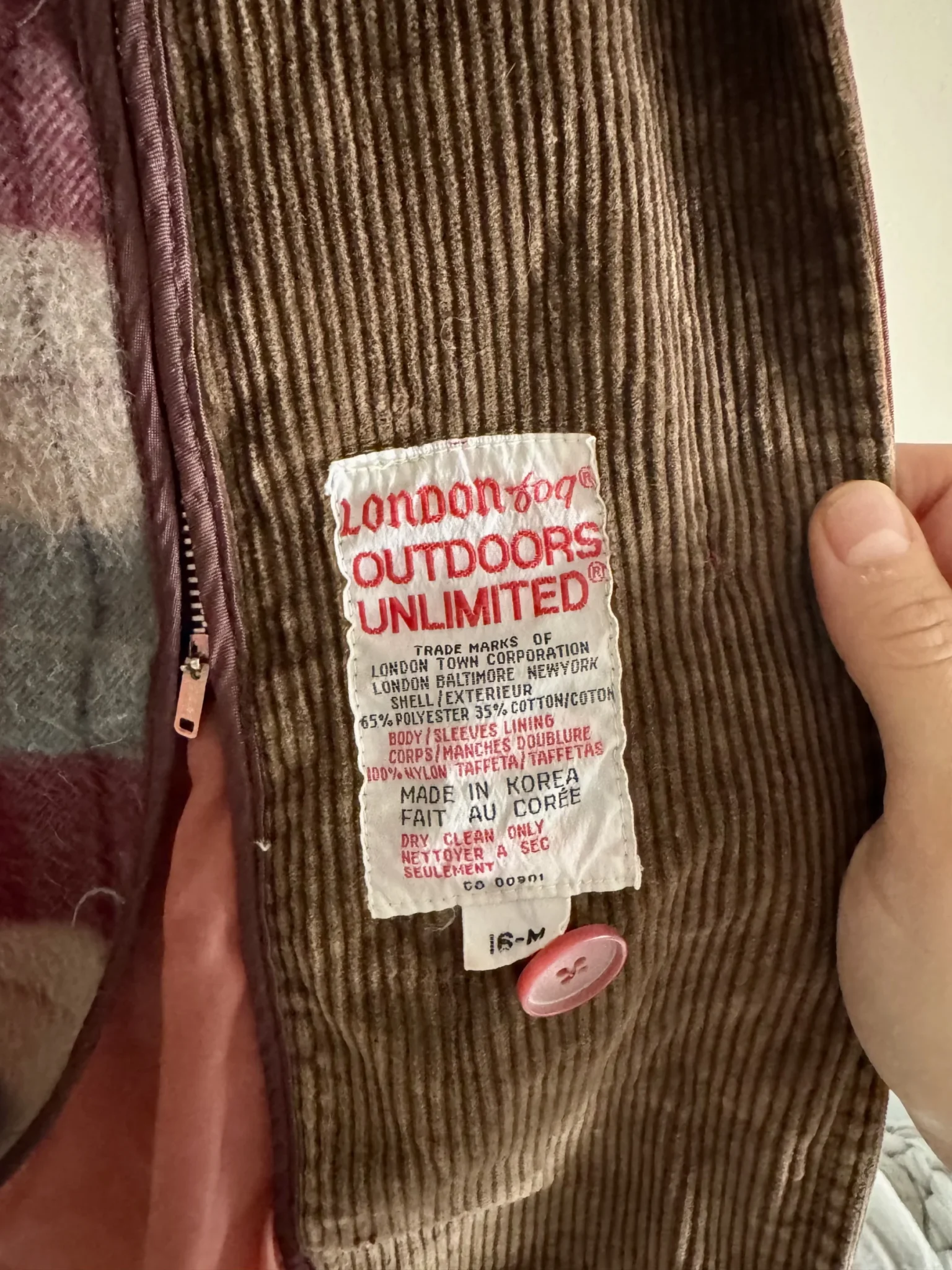 Image for Manteau style Barn Jacket/ Manteau utilitaire doublé vintage London Fog Rouge Brique