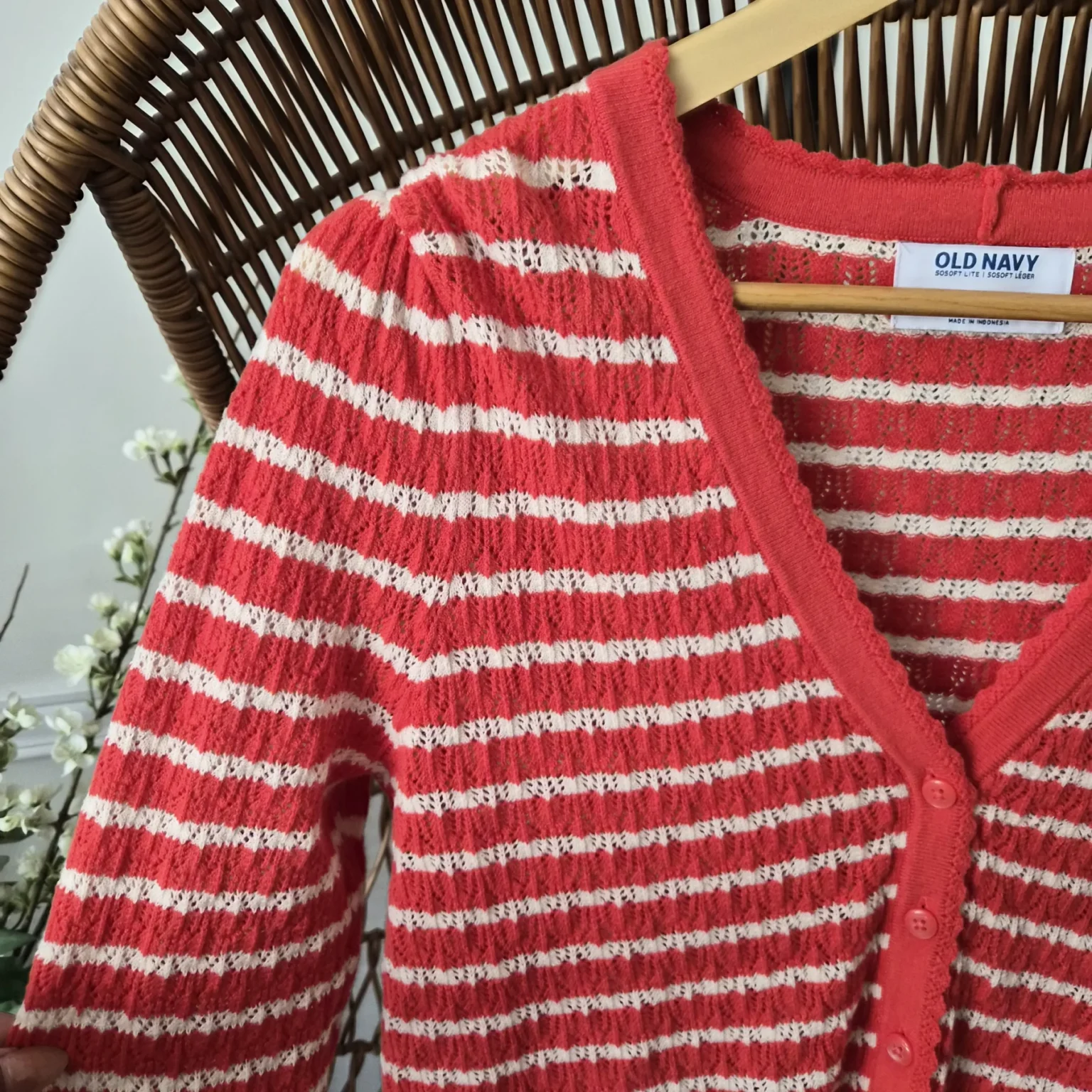 Image for Lightweight SoSoft dotted-pattern knitted cardigan