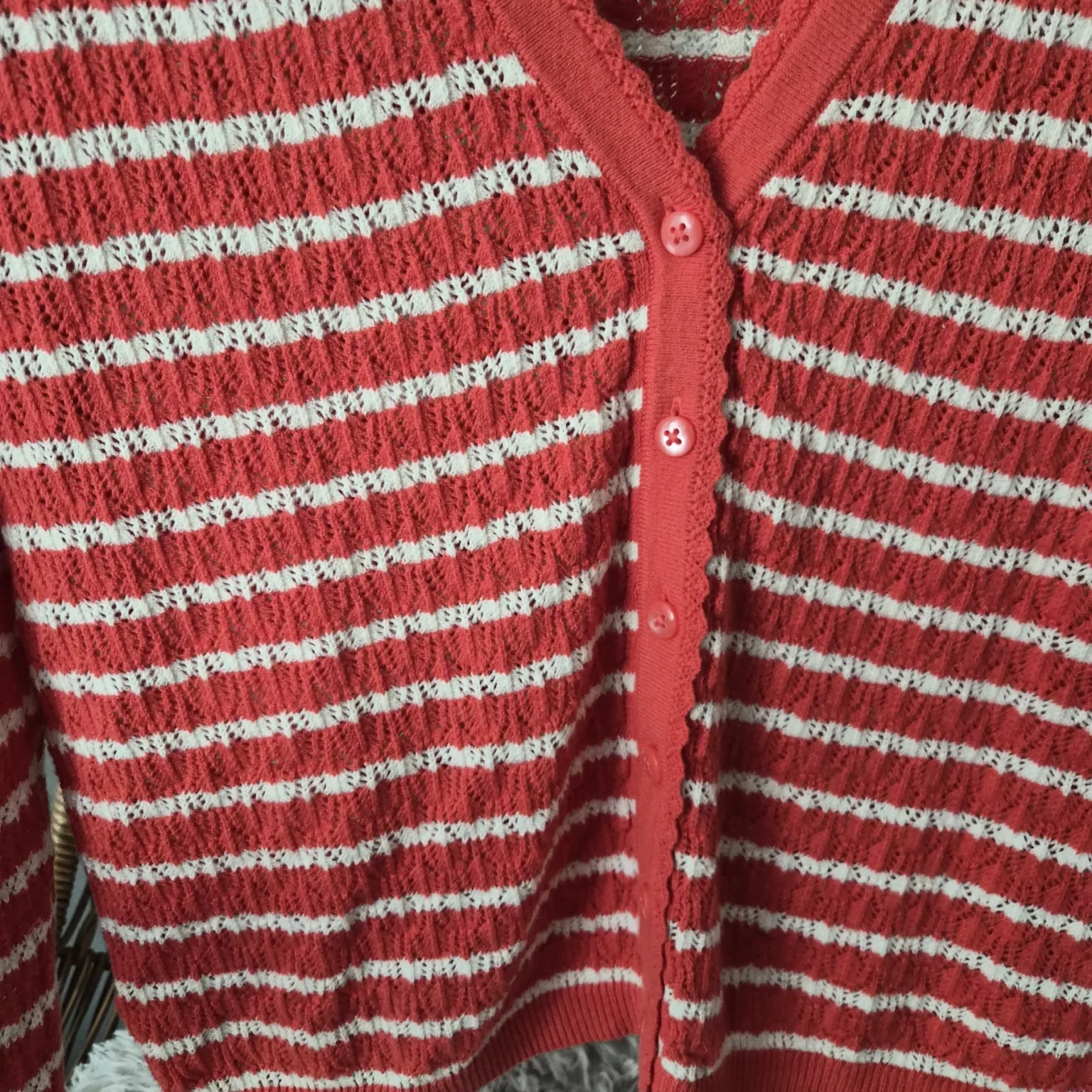 Image for Lightweight SoSoft dotted-pattern knitted cardigan
