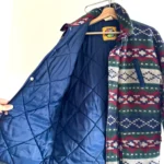 Thumbnail for Veste vintage rouge bleu vert à motif géométrique aztèque sud-ouest en laine mélangée isolée