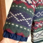 Thumbnail for Veste vintage rouge bleu vert à motif géométrique aztèque sud-ouest en laine mélangée isolée