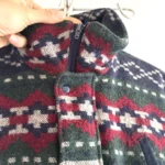 Thumbnail for Veste vintage rouge bleu vert à motif géométrique aztèque sud-ouest en laine mélangée isolée