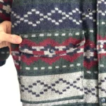 Thumbnail for Veste vintage rouge bleu vert à motif géométrique aztèque sud-ouest en laine mélangée isolée