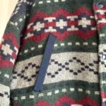 Thumbnail for Veste vintage rouge bleu vert à motif géométrique aztèque sud-ouest en laine mélangée isolée