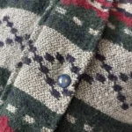 Thumbnail for Veste vintage rouge bleu vert à motif géométrique aztèque sud-ouest en laine mélangée isolée