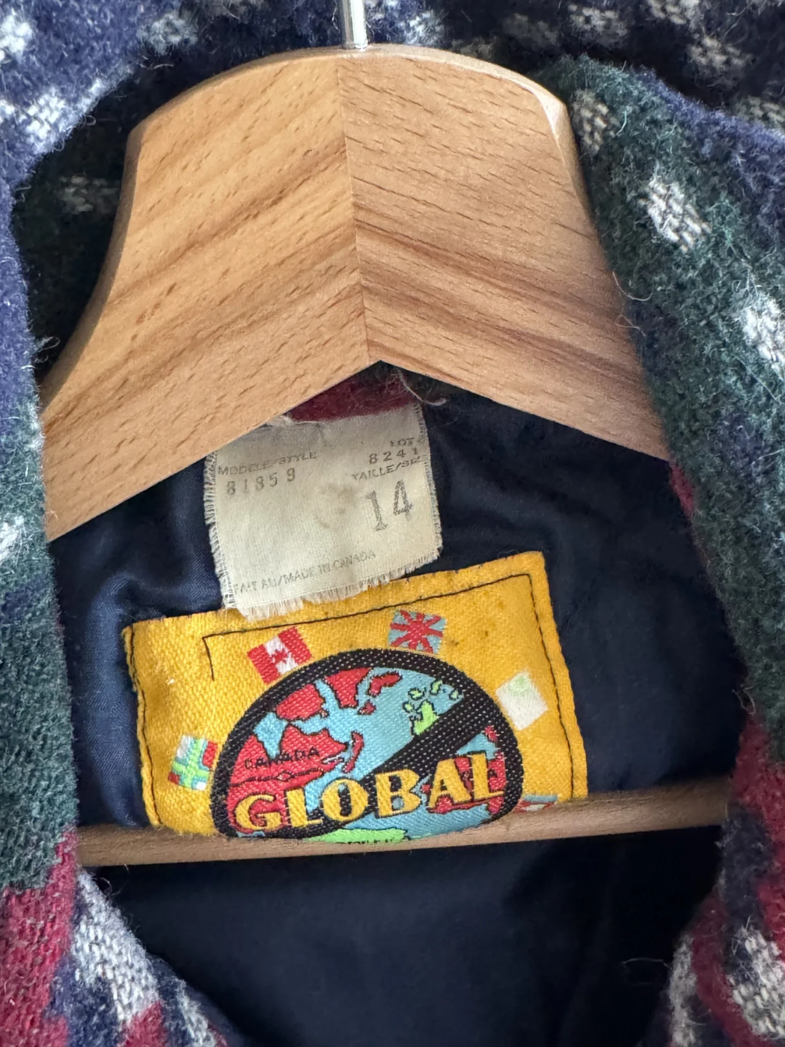 Image for Veste vintage rouge bleu vert à motif géométrique aztèque sud-ouest en laine mélangée isolée