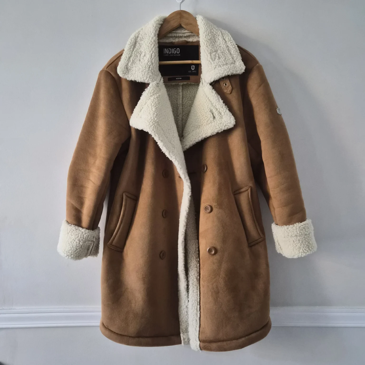 Featured image for Indigo manteau effet suede/sherpa