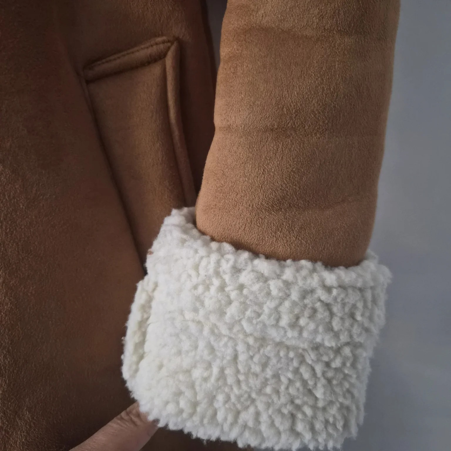 Image for Indigo manteau effet suede/sherpa