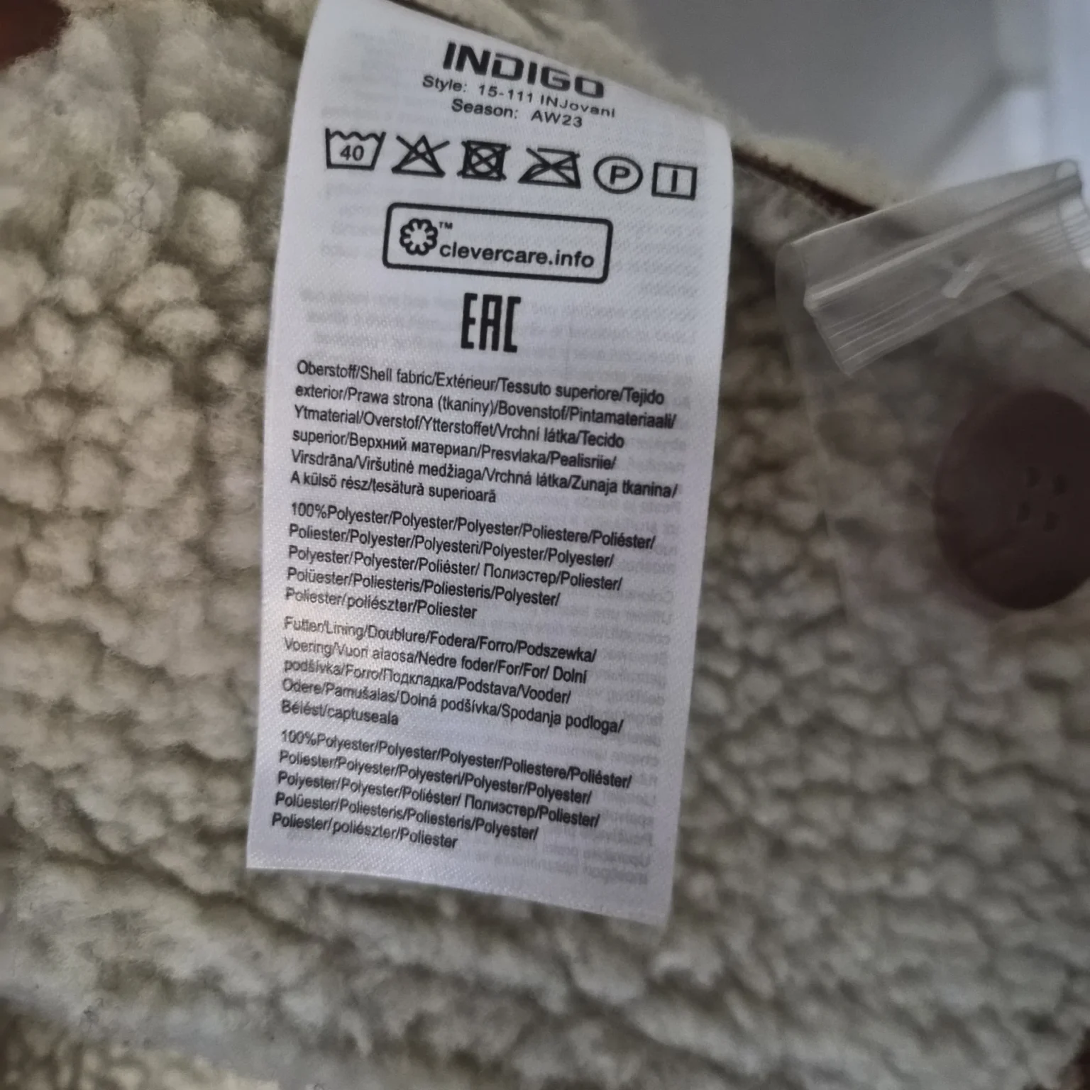 Image for Indigo manteau effet suede/sherpa