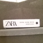 Thumbnail for Robe tunique Zara vert olive, semi transparente col en V, longueur midi