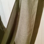 Thumbnail for Robe tunique Zara vert olive, semi transparente col en V, longueur midi